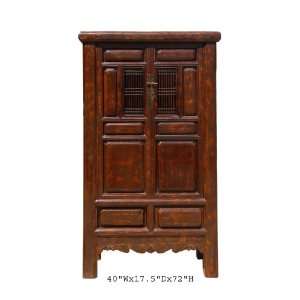 Elegant Chinese Antique Solid Wood Armoire Cabinet 