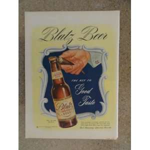  Beer,Vintage 40s full page print ad (beautiful bottle of beer 