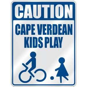   CAUTION CAPE VERDEAN KIDS PLAY  PARKING SIGN CAPE VERDE 