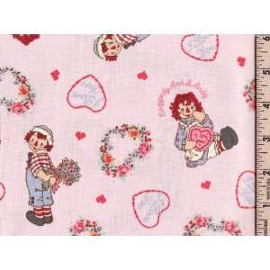    Raggedy Ann & Andy I Love You Pink Fabric: Arts, Crafts & Sewing