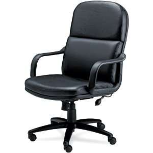   Swivel/Tilt Chair With Loop Arms, Black Leather: Home & Kitchen