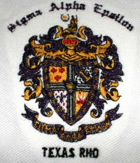Sigma Alpha Epsilon Custom Embroidered Golf Shirt S XL  