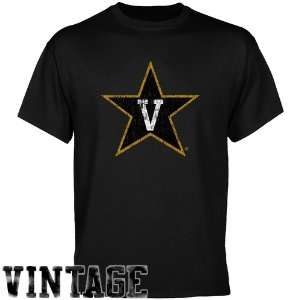 Vandy Commodores T Shirt : Vanderbilt Commodores Black Distressed Logo 