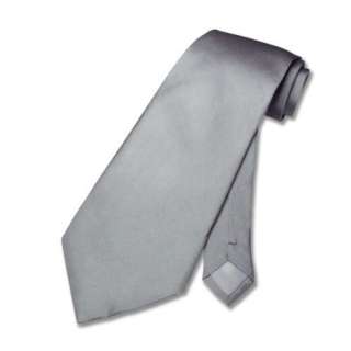   : 100% SILK Solid Silver Gray Neck Tie. Grey Mens NeckTie.: Clothing