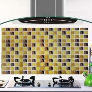 Oil Proof Aluminum Foil Sticker Kitchen Wall Paper Decal Mosaics 