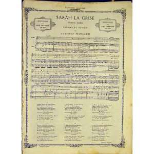  Sarah La Grise Nadaud Music Score French Print 1868