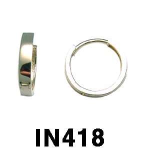  14k Huggie Earrings (White Gold): Jewelry