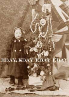 1900 Christmas Tree Girl Doll Cast Iron Train Set Photo  