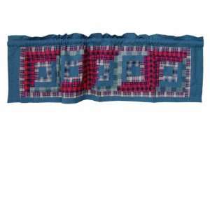  Patch Magic Red Log Cabin Curtain Valance, 54 Inch by 16 