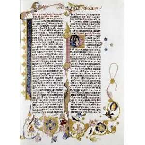  Gutenberg Bible by Johann Gutenberg. Size 7.25 X 10.00 Art 