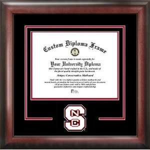  NCSU NC State Wolfpack Matted Diploma With Mahogany Frame 