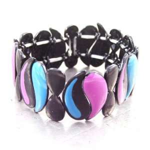  Bracelet french touch Arlequin blue rose. Jewelry