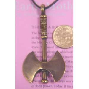  Pewter with Bronze Patina Pendant Labrys Minoan 