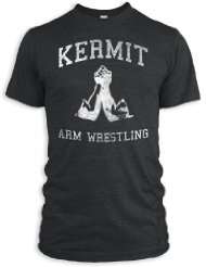 Vintage Distressed Kermit Arm Wrestling Tri Blend T Shirt