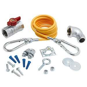  Gas Appliance Connectors, Installation Kit With 1/2 Elbow 