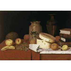  Eleame Figs and Newspaper by William Michael Harnett. Size 