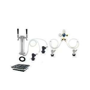  2 Tap Tower Home Brew Beer Kegerator Kit with Tray 