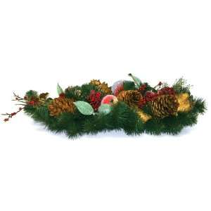   Artificial Christmas Centerpiece with Fruit, Pine Cones and Gold High