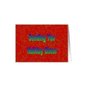  Christmas Card Red with Blue/Green Words Card Health 