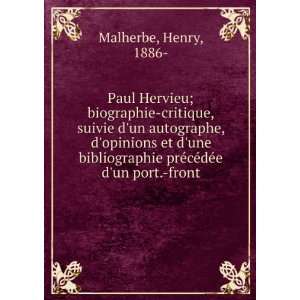   prÃ©cÃ©dÃ©e dun port. front Henry, 1886  Malherbe Books