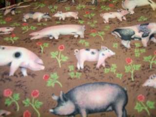 Andover Buttercup Farm Pigs Cotton fabric,1 yard,  