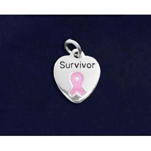  Pink Ribbon Survivor Charm   Pink Ribbon (50 Charms) Arts 