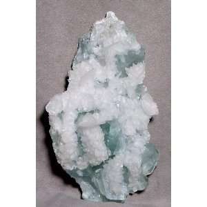   Green Fluorite With Calcite Crystal Overgrowth   China