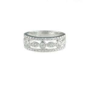   Silver & CZ Stacking Look Band Ring (size 7) CZ Collection Jewelry