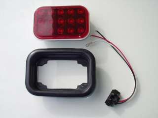 Red 15 LED Stop Turn Tail Light 3x5 Trailer Truck RV  