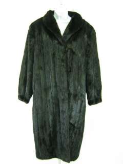 SAGA MINK Long Brown Black Mink Fur Coat Jacket  