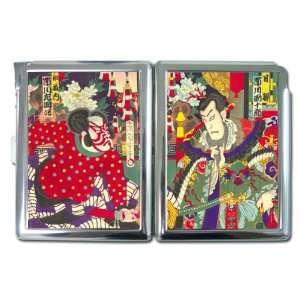  Vintage Japanese Samurai Warrior Art Cigarette Case w 