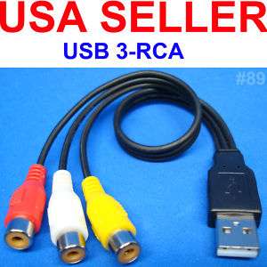 USB 2.0 TO RCA AUDIO VIDEO ADAPTER CABLE US SELLER  