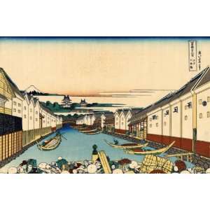   Hokusai 36 Views of Mt. Fuji Nihonbashi bridge in Edo