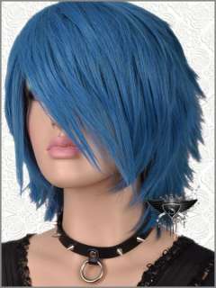GW106 Layer Blue Mixed Short Straight Animation Wig New  