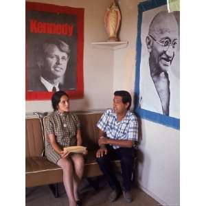  United Farm Workers Leader Cesar Chavez with VP Dolores 