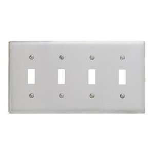  Bryant Ss4 Toggle Plate, 4 Gang, Standard, Satin Stainless 