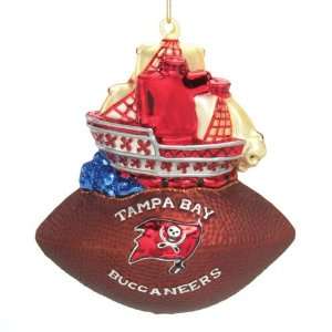   Buccaneers NFL Glass Mascot Football Ornament (6) Everything Else