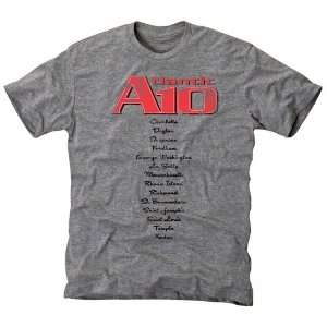  NCAA Atlantic 10 Gear Ash Big Script Tri Blend T shirt 