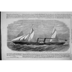  1864 Peninsular Oriental Company Paddle Wheel Steamer Ship 