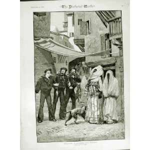   1882 BLUE JACKETS SAILORS ALEXANDRIA EGYPT WAR STREET