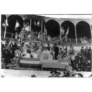  Bull fight,Mexico,guests of honor,spectators,Mexican flags 