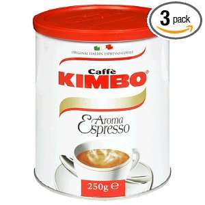 Lettieri Kimbo Espresso Ground Coffee, 8.5 Ounce Cans (Pack of 3)
