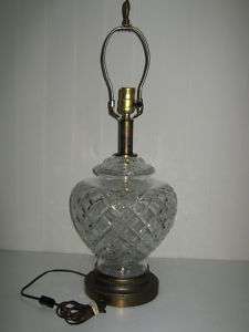 vintage cut glass table lamp Hollywood Regency  