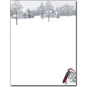  Winter Scene & Sled Holiday Letterhead Health & Personal 