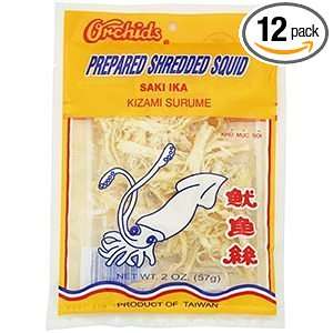 Orchids Saki Ika (Dried Shredded Squid) 2 oz bag (12 pack)  