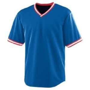 Augusta Sportswear Wicking V Neck Custom Baseball Jerseys ROYAL/RED 