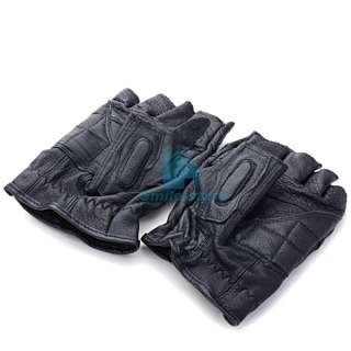 Hike Mountain Motor Fingerless Genuine Leather Gloves Outdoor Driving 