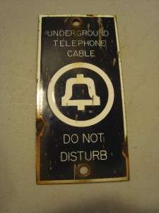 Vintage UNDERGROUND TELEPHONE CABLE PORCELAIN METAL SIGN 7 x 4 #2 