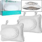Set of 2 Micro Terry Bath Pillows with Removable Covers