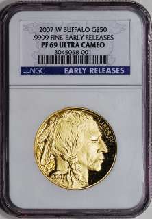 2007 W American Gold Buffalo Proof (1 oz) $50   NGC PF69UCAM   Early 